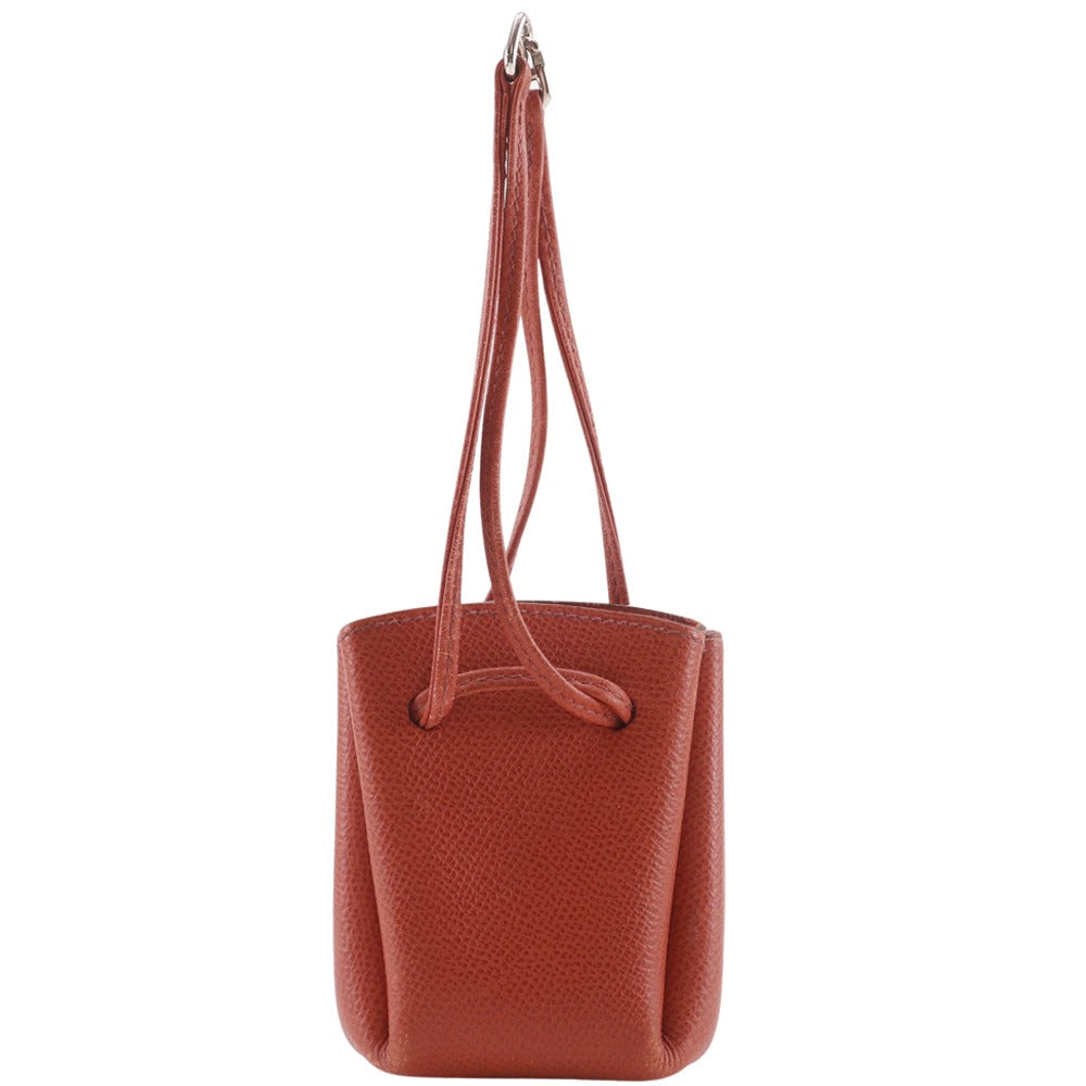 HERMES Pouch leather Orange purse Vespa porch