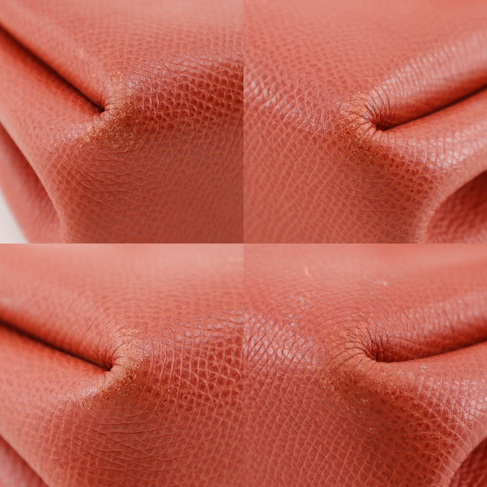 HERMES Pouch leather Orange purse Vespa porch