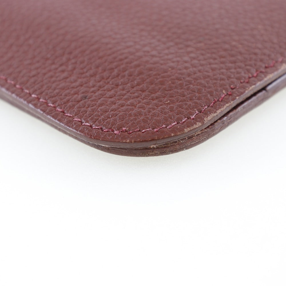 HERMES Long Wallet Purse Taurillon Clemence SilverMetal Dogon GM Women