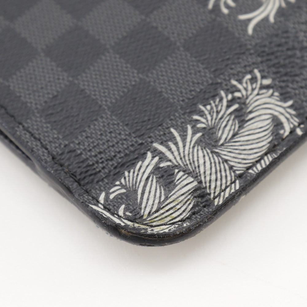 LOUIS VUITTON Clutch bag Damier Grafitto Canvas black Christopher nemes Pochette Jules GM mens
