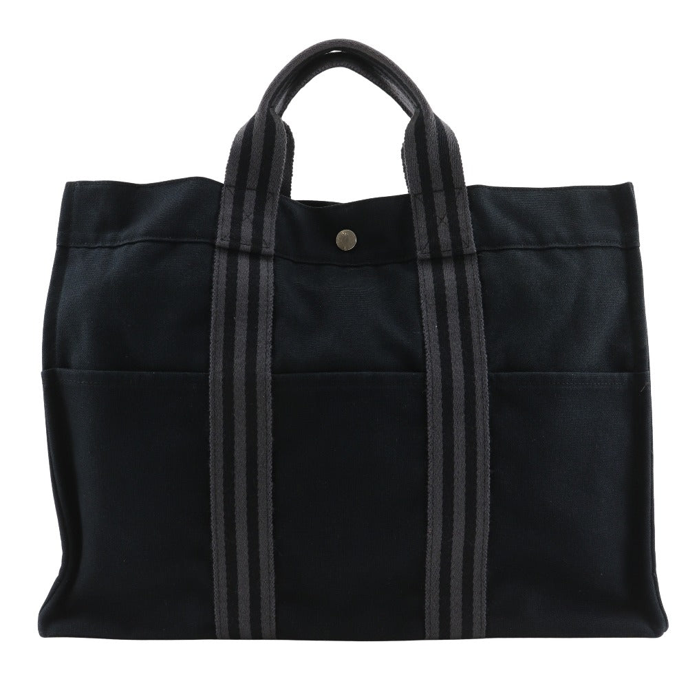 HERMES Handbag cotton black Tote Bag Fool ToeMM