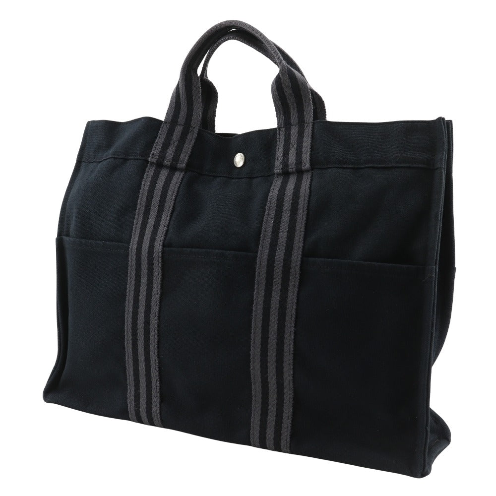 HERMES Handbag cotton black Tote Bag Fool ToeMM