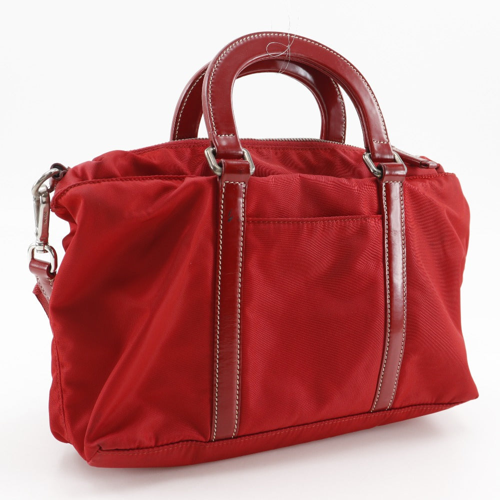 PRADA Handbag Nylon Red 2WAYShoulder