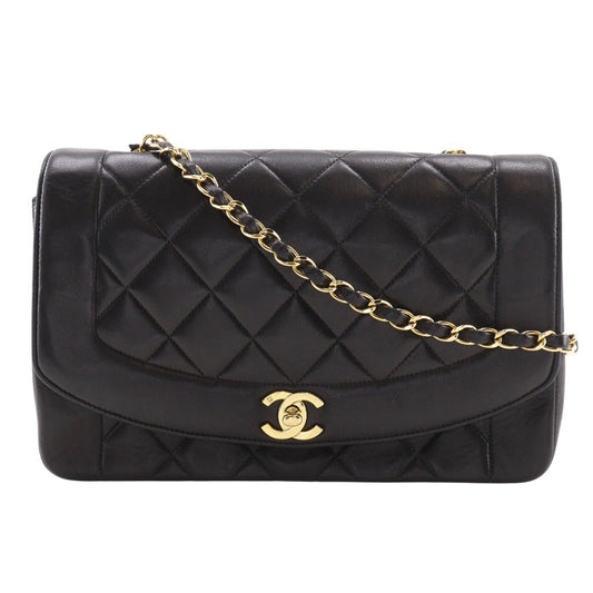 CHANEL Shoulder Bag A01165 lambskin black Matrasse ChainShoulder Diana 25