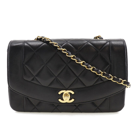 CHANEL Shoulder Bag lambskin black Diana Matrasse COCO Mark ChainShoulder Women