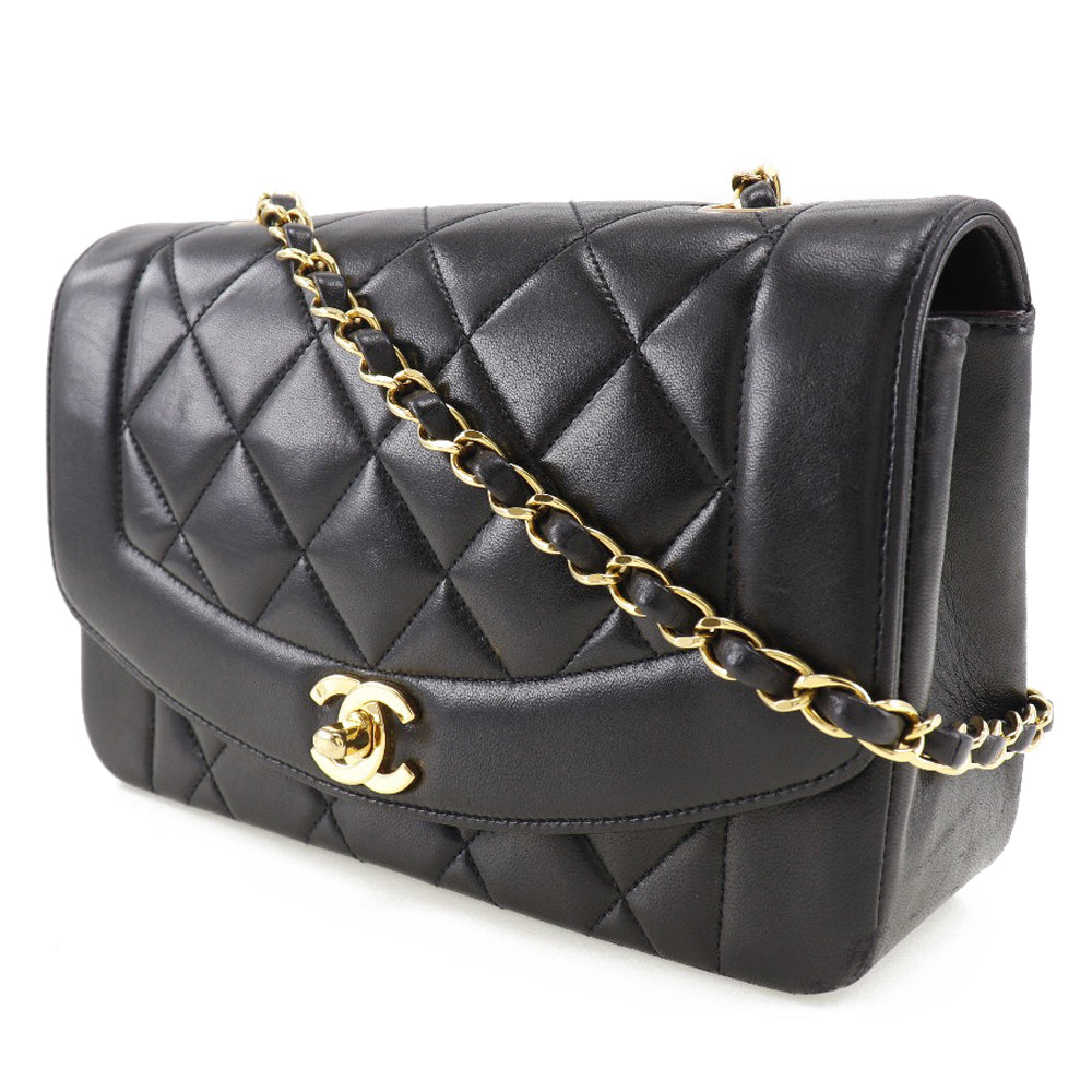 CHANEL Shoulder Bag lambskin black Diana Matrasse COCO Mark ChainShoulder Women