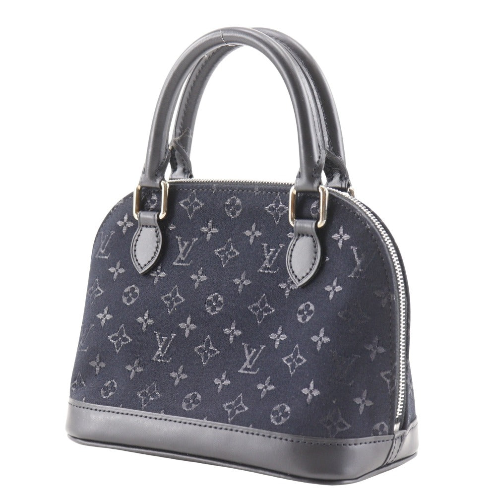 LOUIS VUITTON Handbag Monogram satin black Little Alma