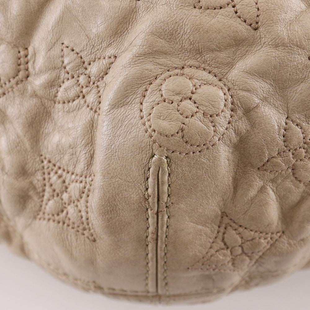 LOUIS VUITTON Shoulder Bag lambskin beige Monogram Olympic Nimbs GM
