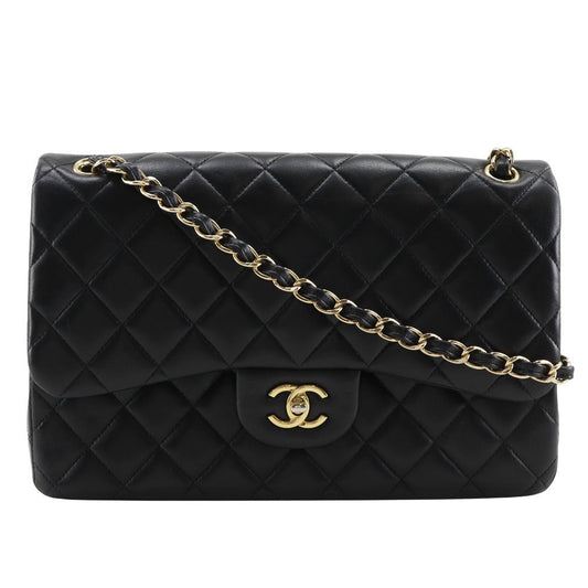 CHANEL Shoulder Bag A58600 lambskin black Classic Large Deca Trasse 30