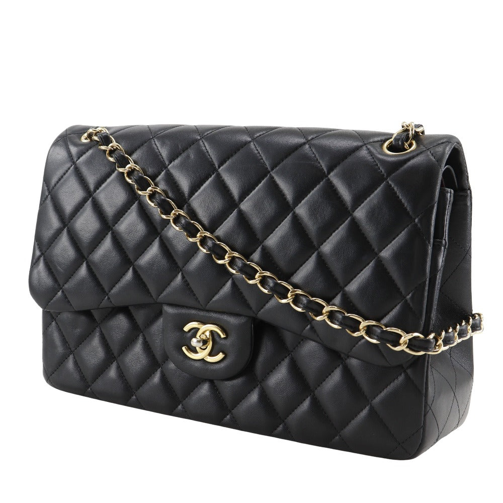 CHANEL Shoulder Bag A58600 lambskin black Classic Large Deca Trasse 30