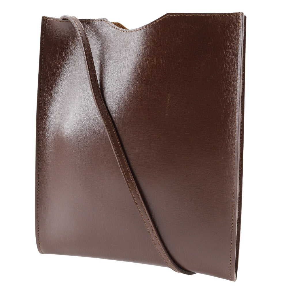 HERMES Shoulder Bag Calfskin Brown Omenitu Women(Unisex)