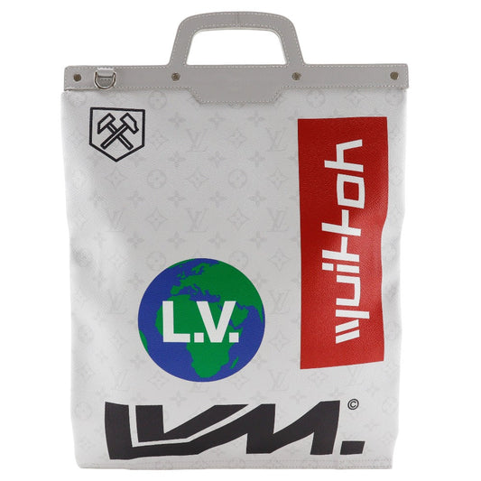 LOUIS VUITTON Handbag White Monogram Canvas Light gray Flat vertical tote mens