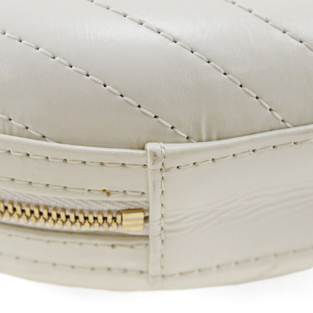 CHANEL Shoulder Bag Calfskin White La Pauza ChainShoulder Women