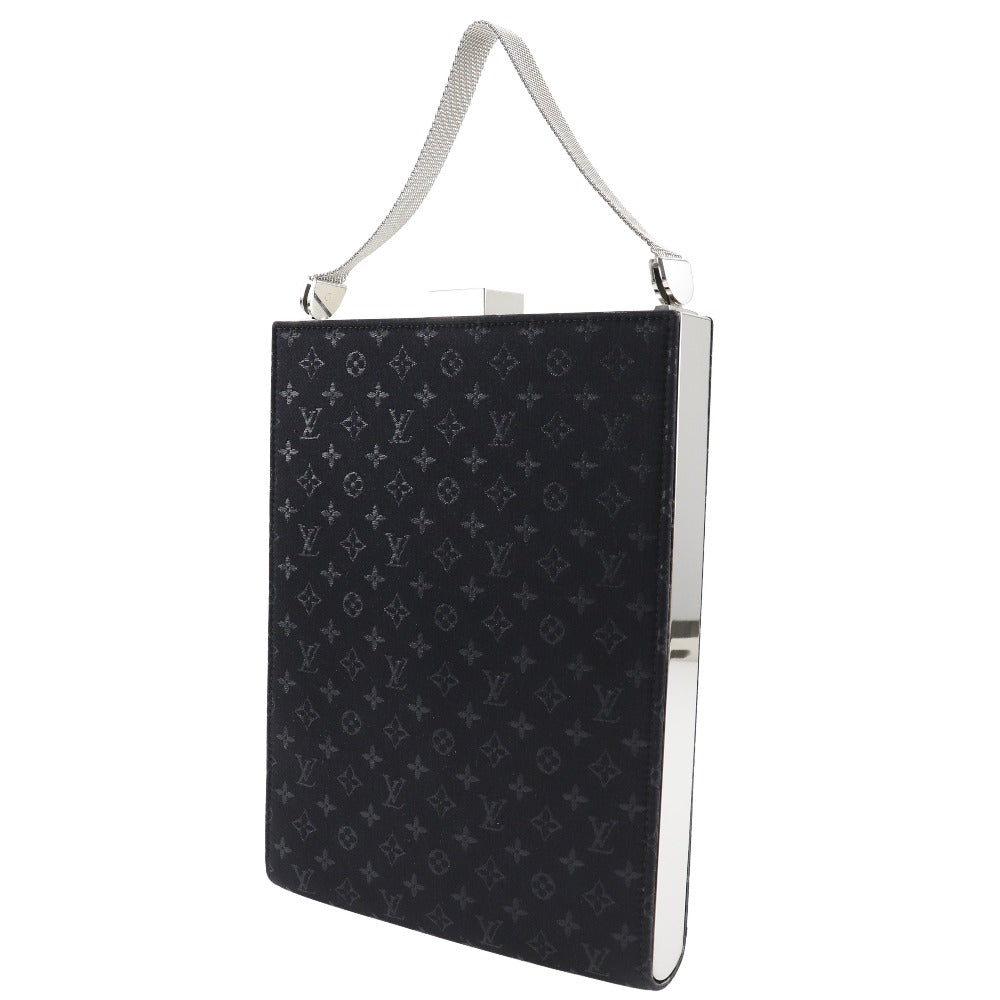 LOUIS VUITTON Handbag Monogram satin black Party bag Angers GM Women