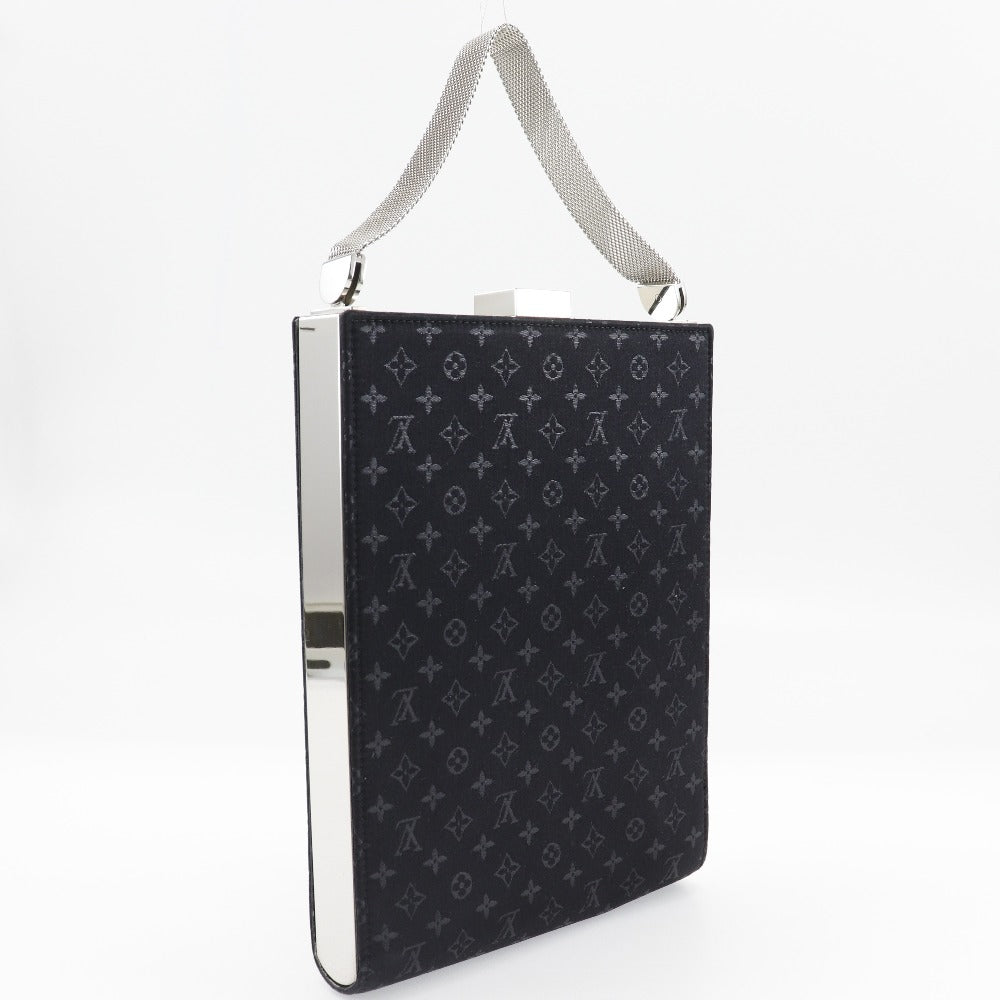 LOUIS VUITTON Handbag Monogram satin black Party bag Angers GM Women
