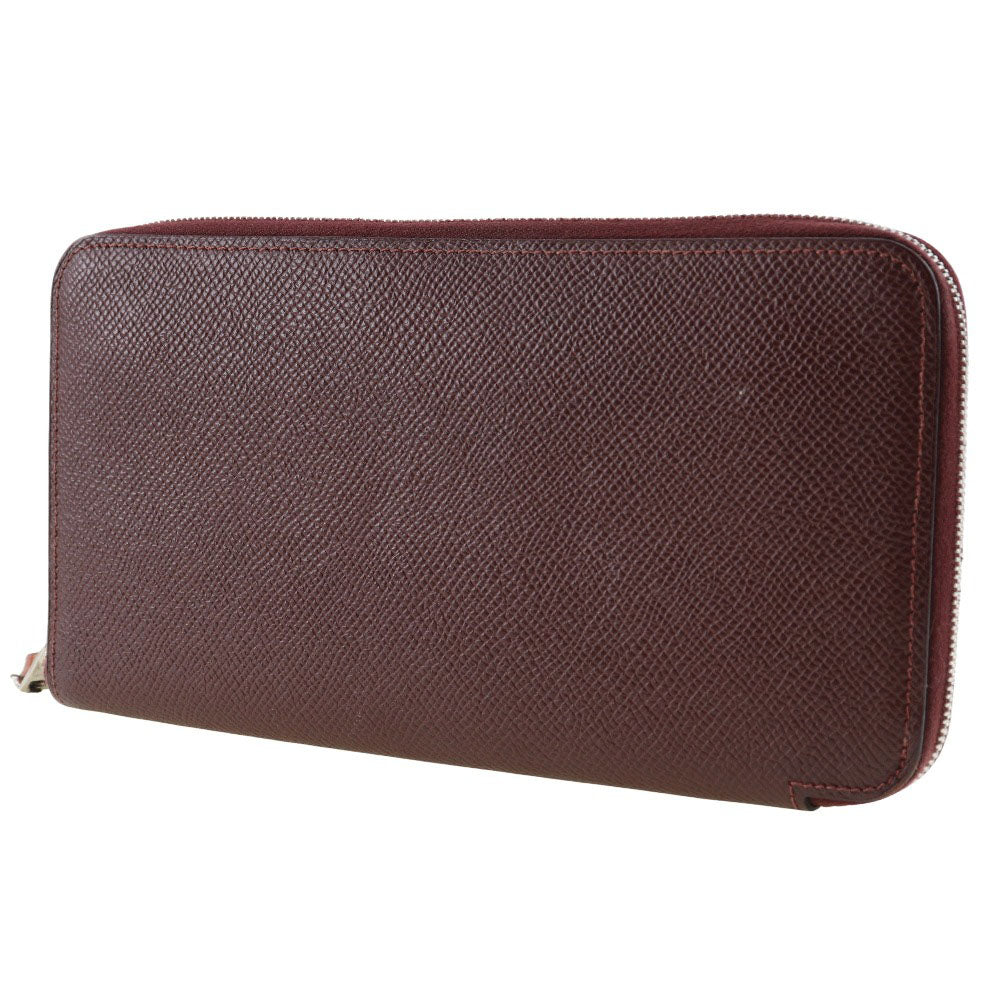 HERMES Long Wallet Purse Epsom Bordeaux Azap Long Silk Inn Women