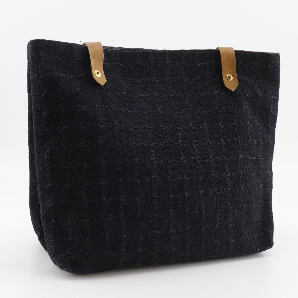 HERMES Shoulder Bag canvas black Long shoulder Amedaba Cava de Poche