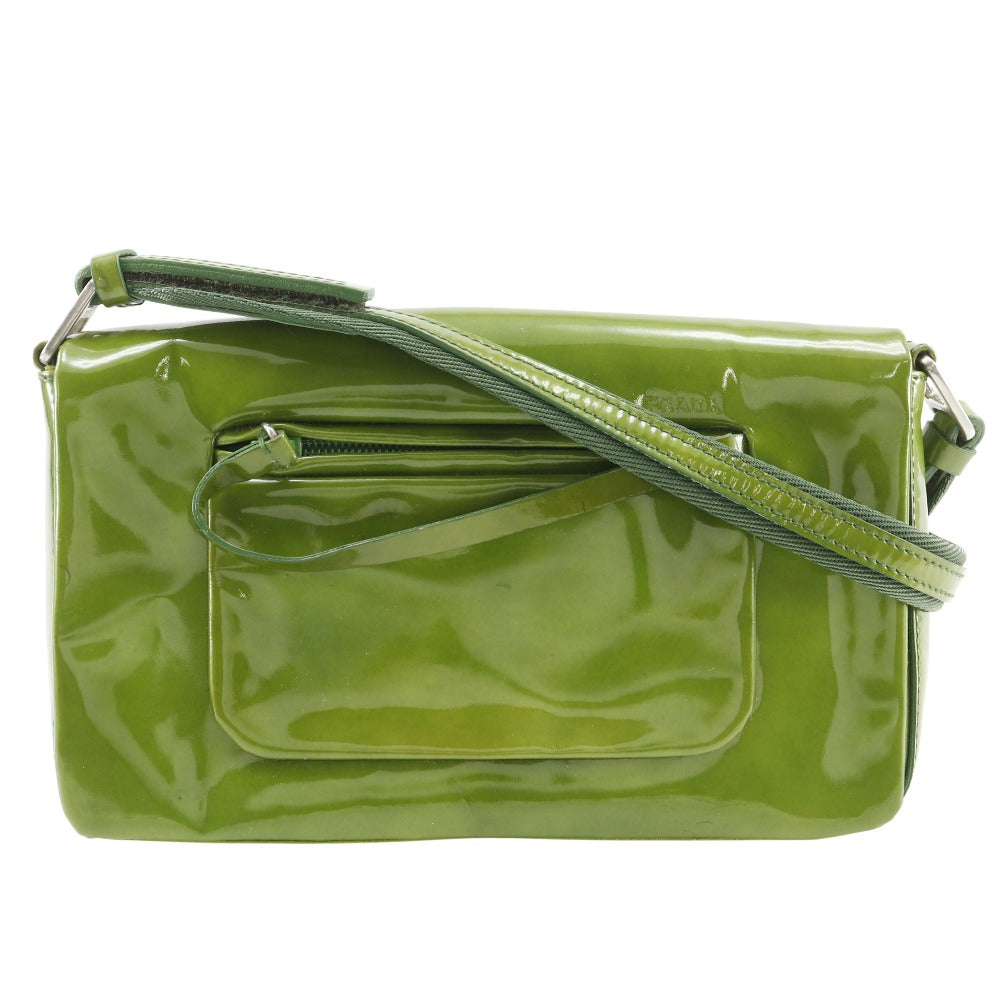 Prada B9645 Patent Leather Shoulder Bag