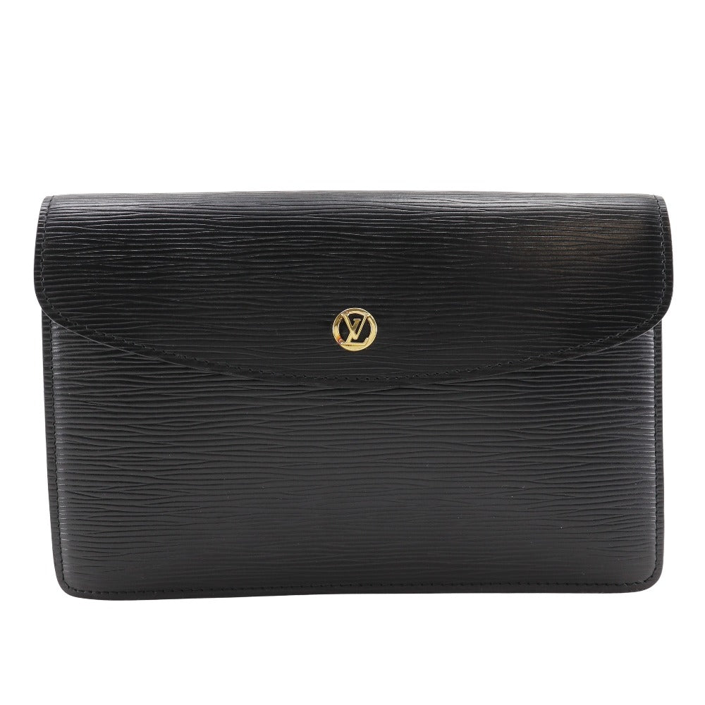 LOUIS VUITTON Clutch bag Epi Leather black business bag Montaigne 23 mens