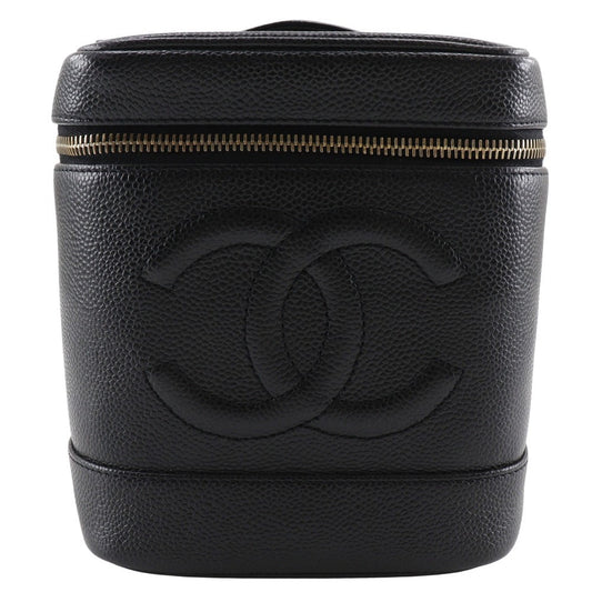 CHANEL Pouch A01998 Caviar skin black Handbag COCO Mark Vanity Women