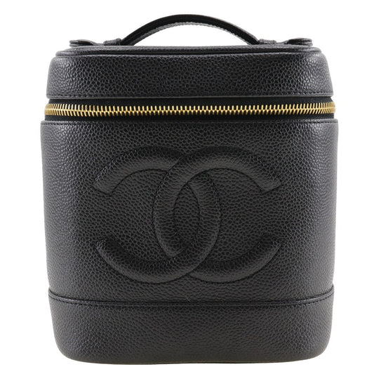 CHANEL Pouch A01998 Caviar skin black Handbag Vanity Women