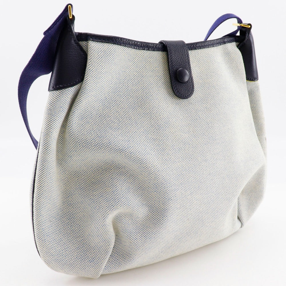 HERMES Shoulder Bag Tower ash Gray / navy Rodeo Women