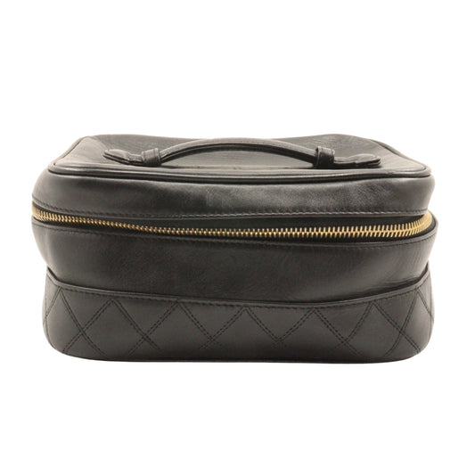 CHANEL Pouch lambskin black Handbag Bicolole Vanity Women