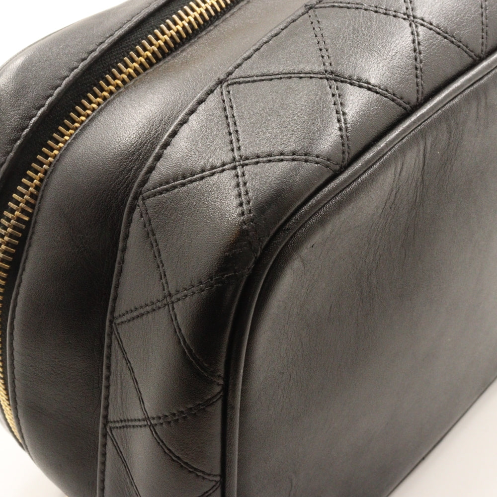 CHANEL Pouch lambskin black Handbag Bicolole Vanity Women