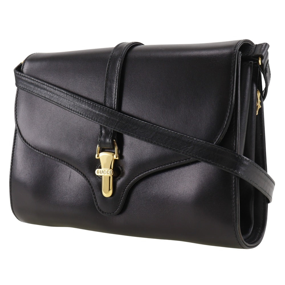 GUCCI Shoulder Bag Calfskin black 2-way clutch Old Gucci Women