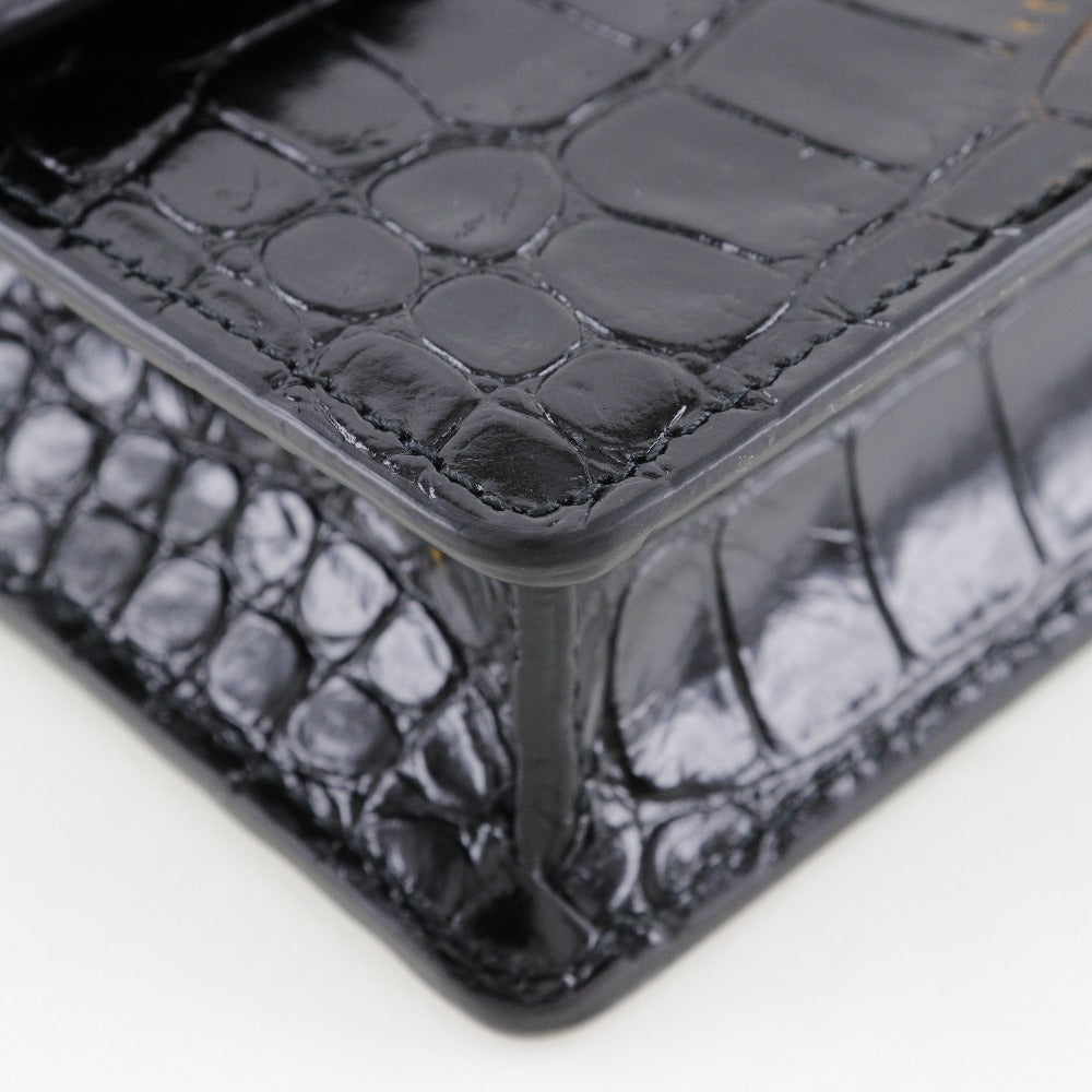 BALENCIAGA Shoulder Bag Embossed leather black 2-way clutch Mini Shoulder Women