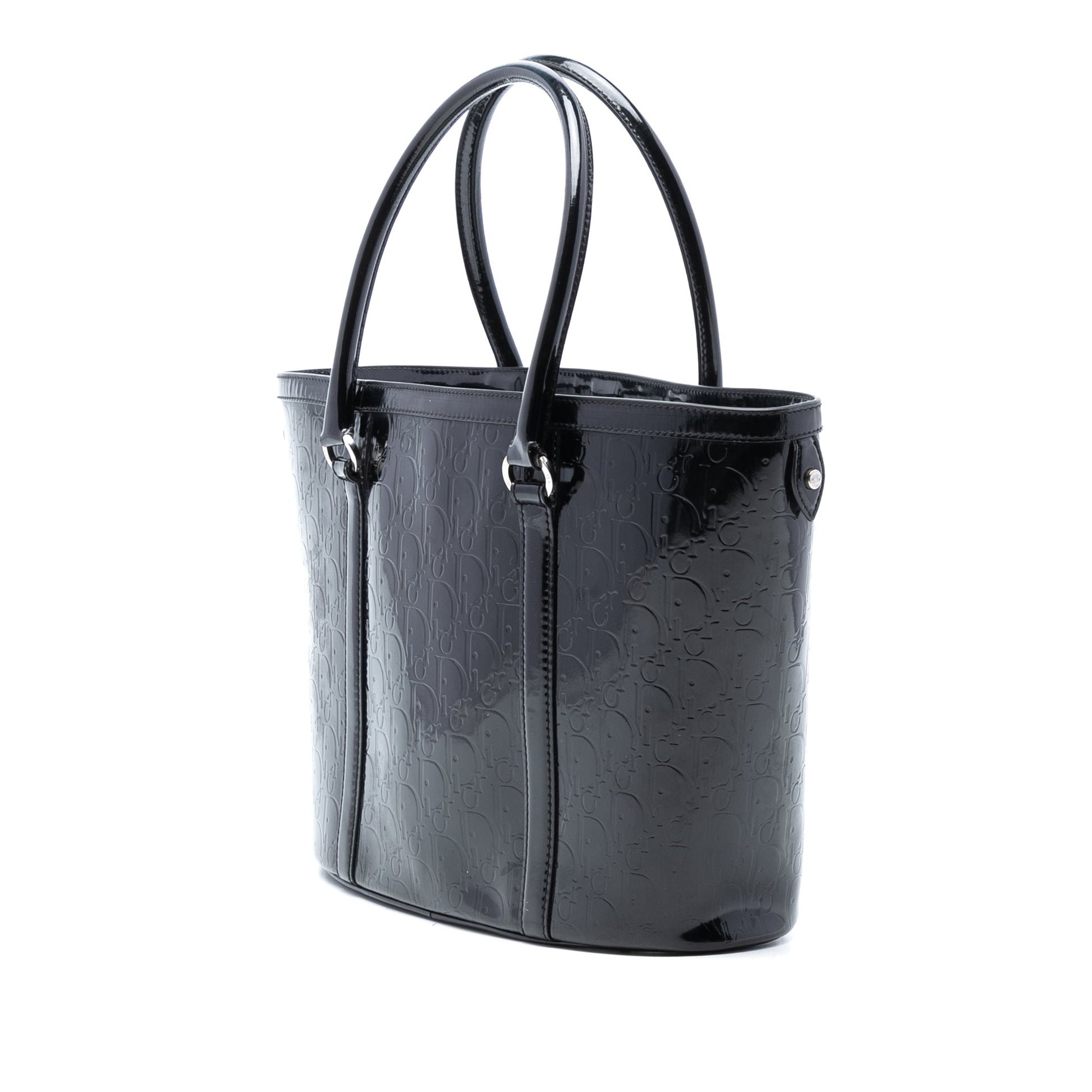 Black Dior Diorissimo Trotter Patent Tote