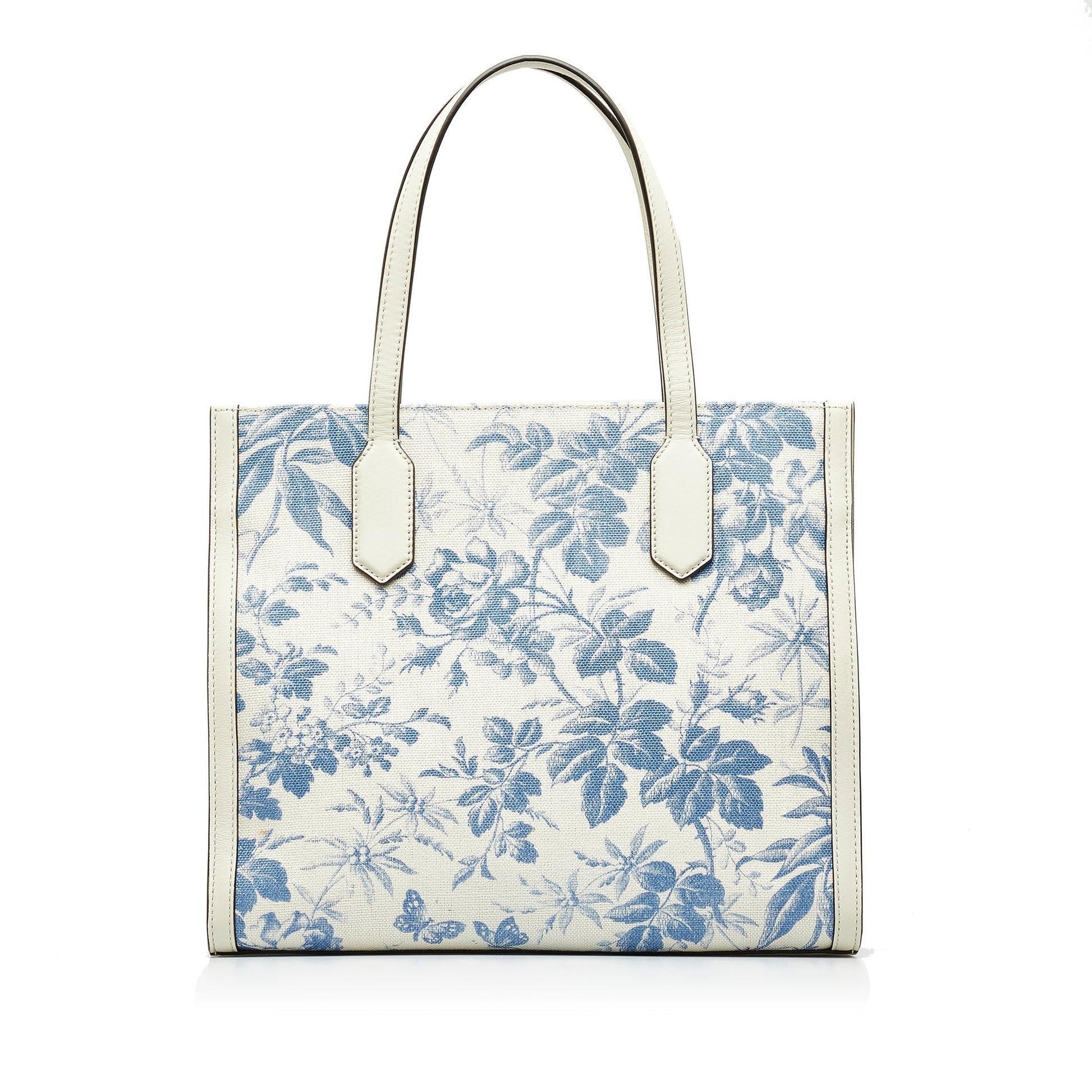 Gucci White Leather Canvas Tote Style 1