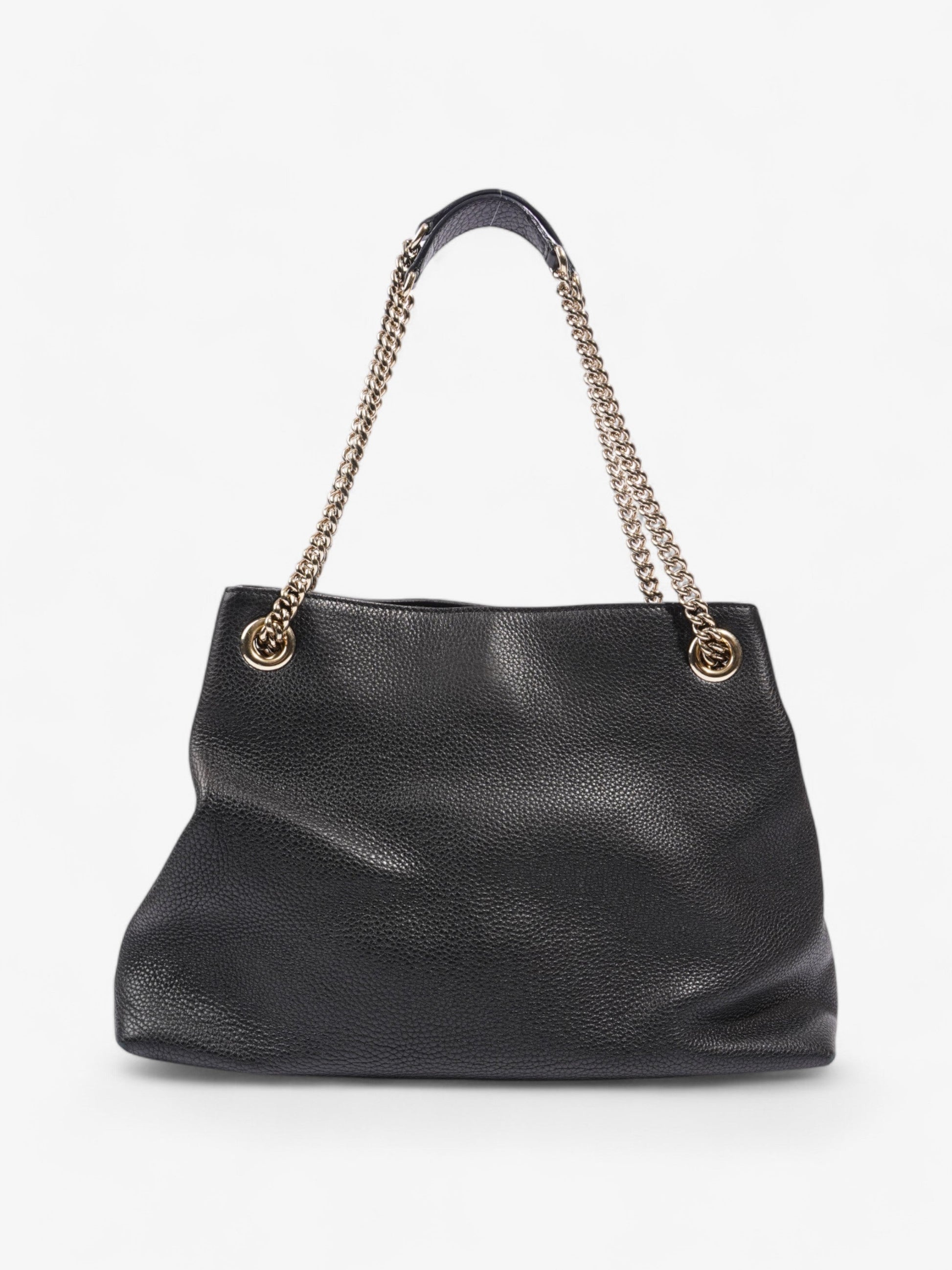 Gucci Soho Chain Tote Black Grained Leather Medium
