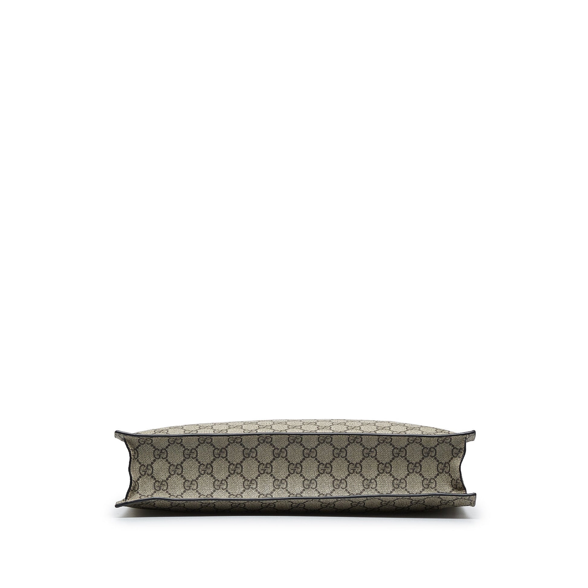 Gucci GG Supreme Grey Leather Canvas Tote