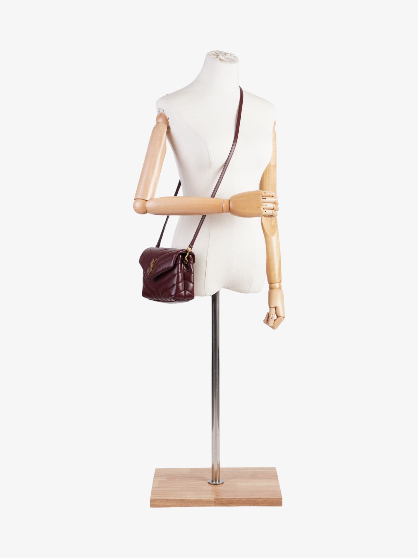 Saint Laurent Toy Lou Lou Burgundy Lambskin Leather