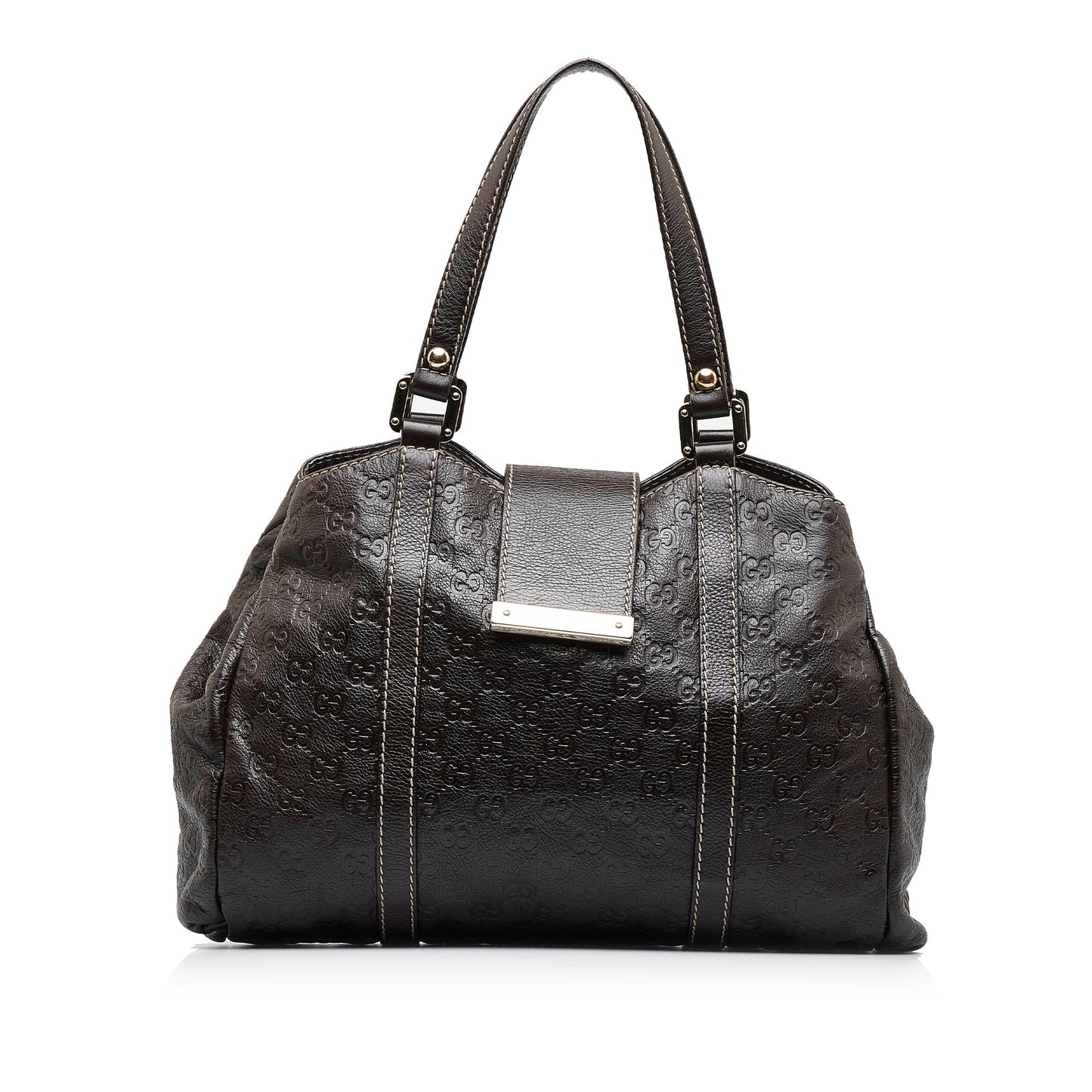 Gucci Guccissima Brown Leather Tote Style 4