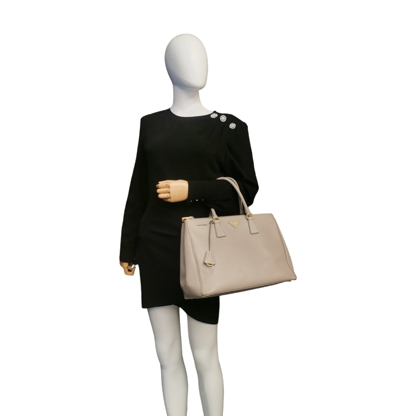 Prada Galleria Large Beige Saffiano Luxury Handbag