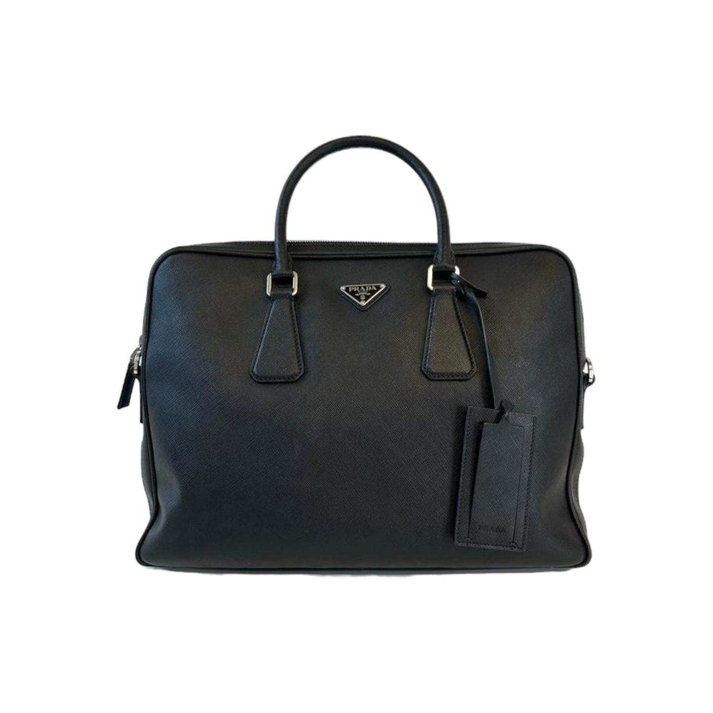 Prada Briefcase Black Leather Luxury Handbag