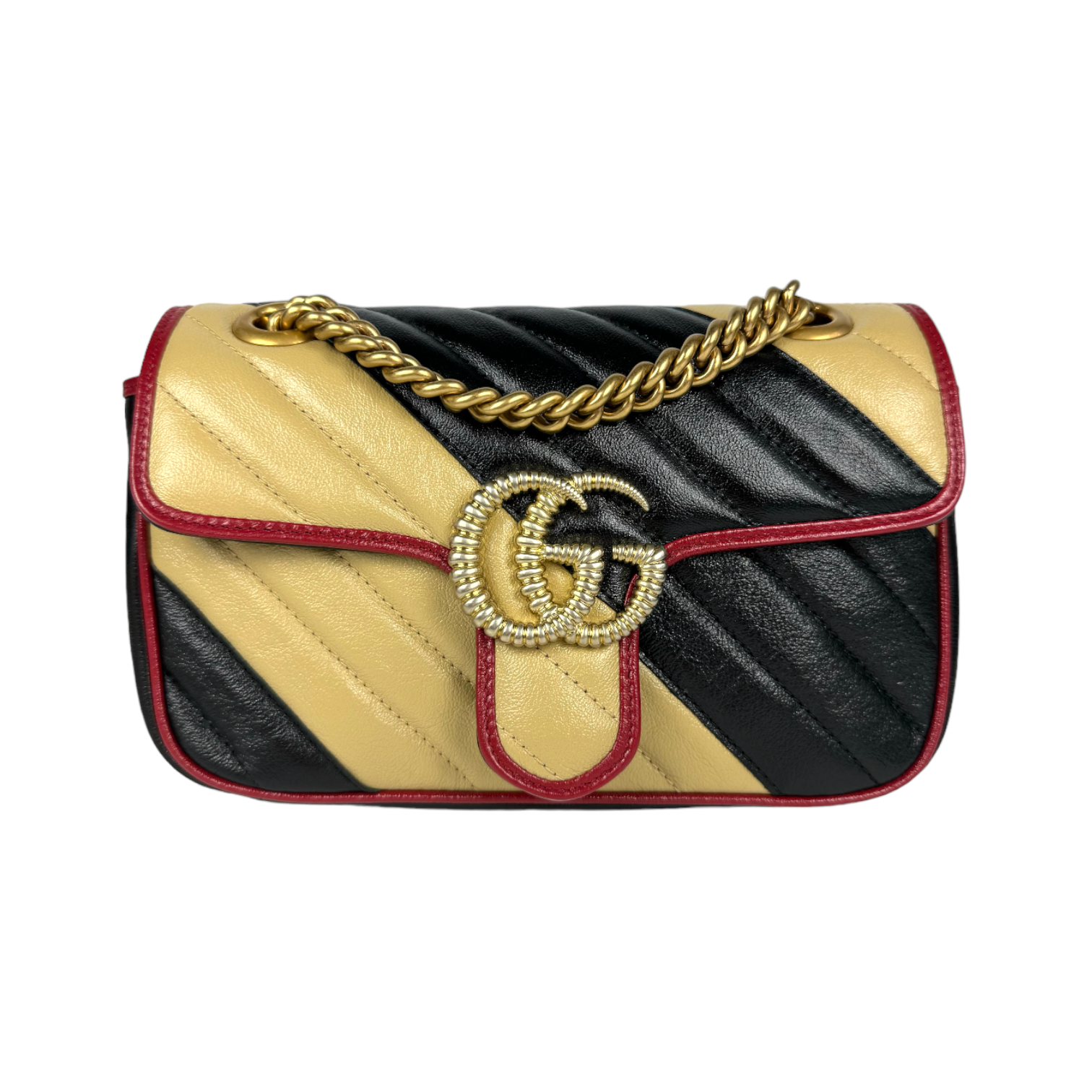 Gucci GG Marmont Black Quilted Chain Crossbody