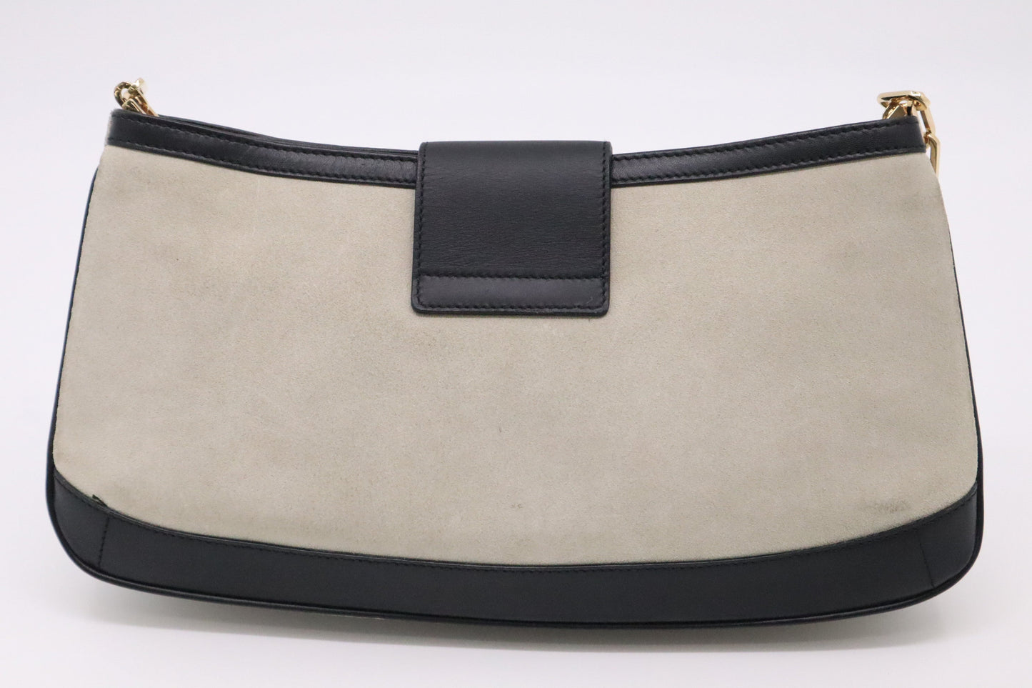 Gucci Tiger Shoulder Bag in Greige Suede Leather
