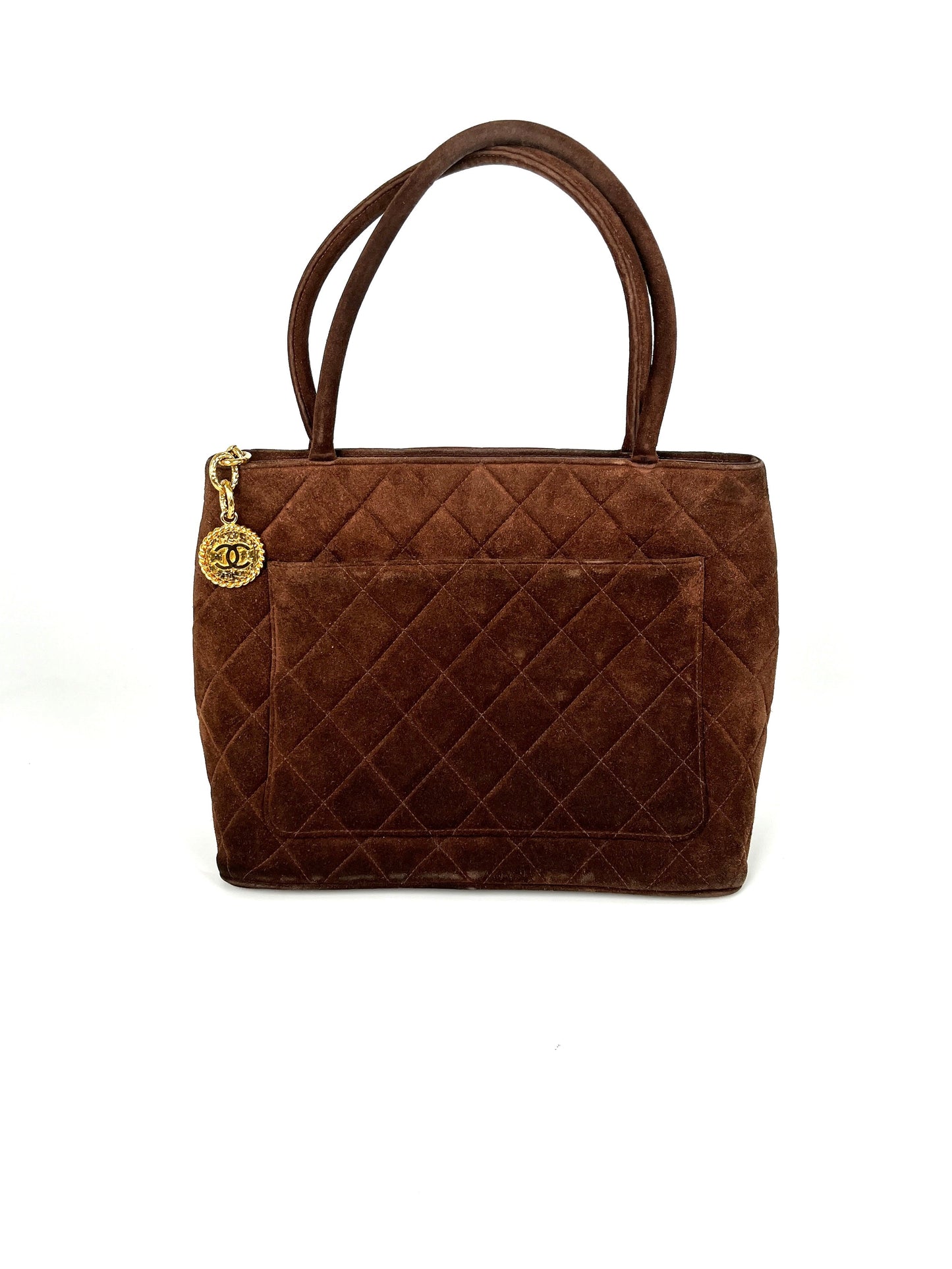 Chanel Timeless CC Medallion Suede Brown Tote