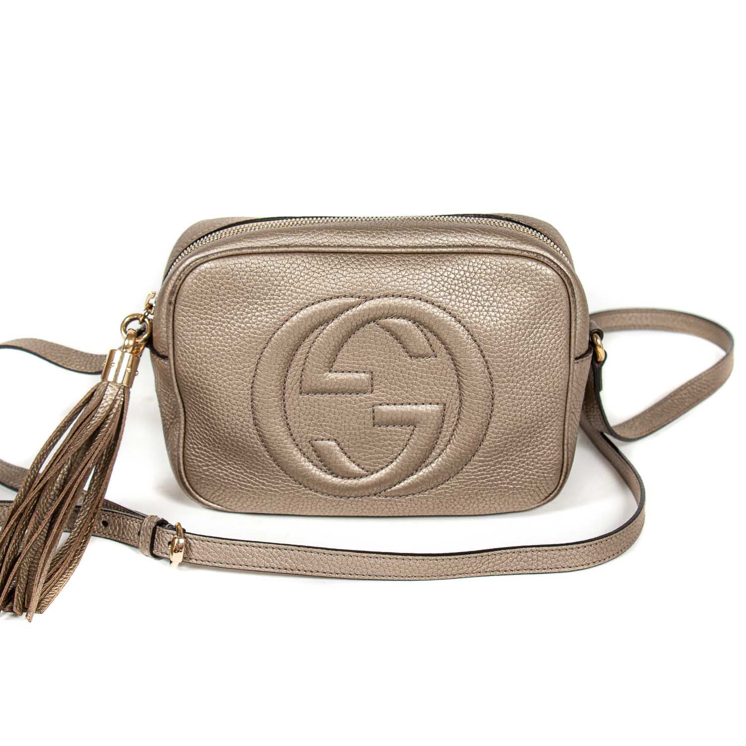Gucci Soho Leather Canvas Shoulder Bag Style 4
