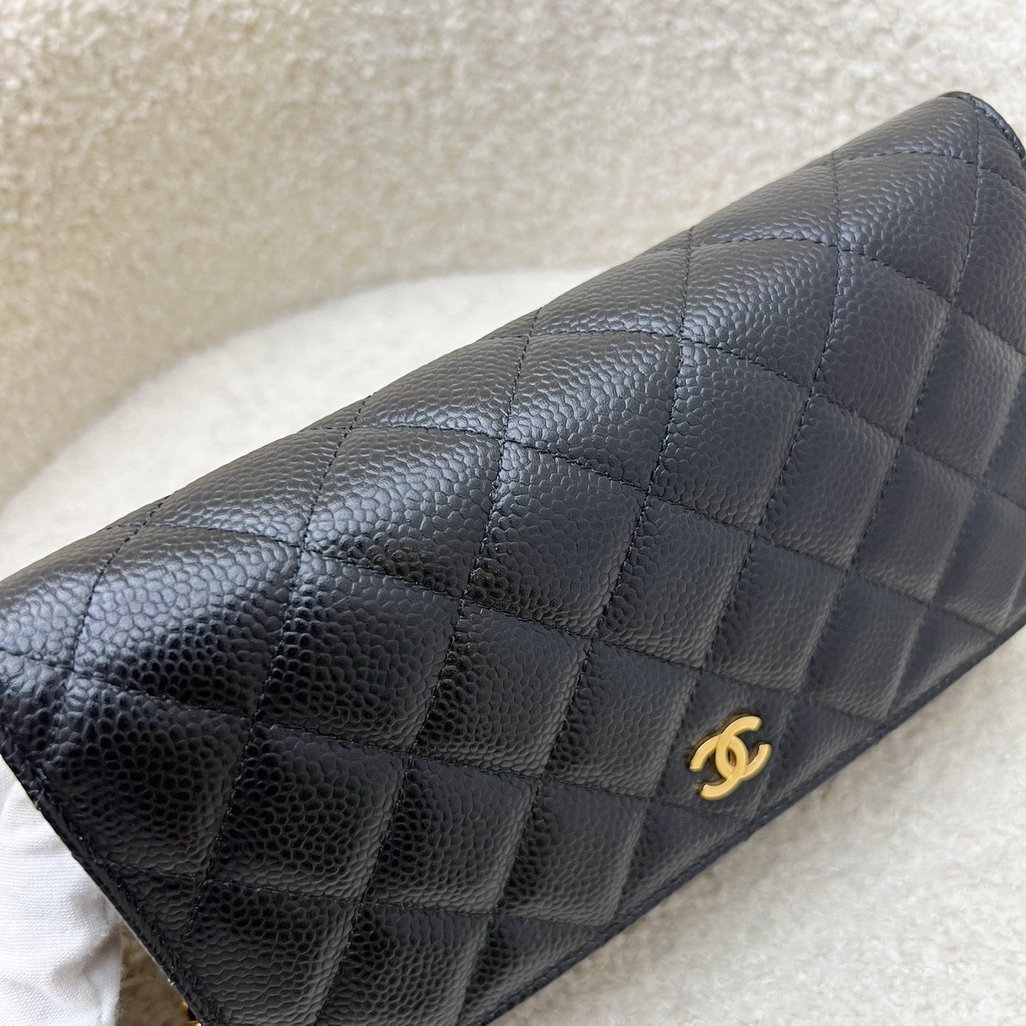 Chanel Classic Wallet on Chain WOC in Black Caviar and GHW Crossbody