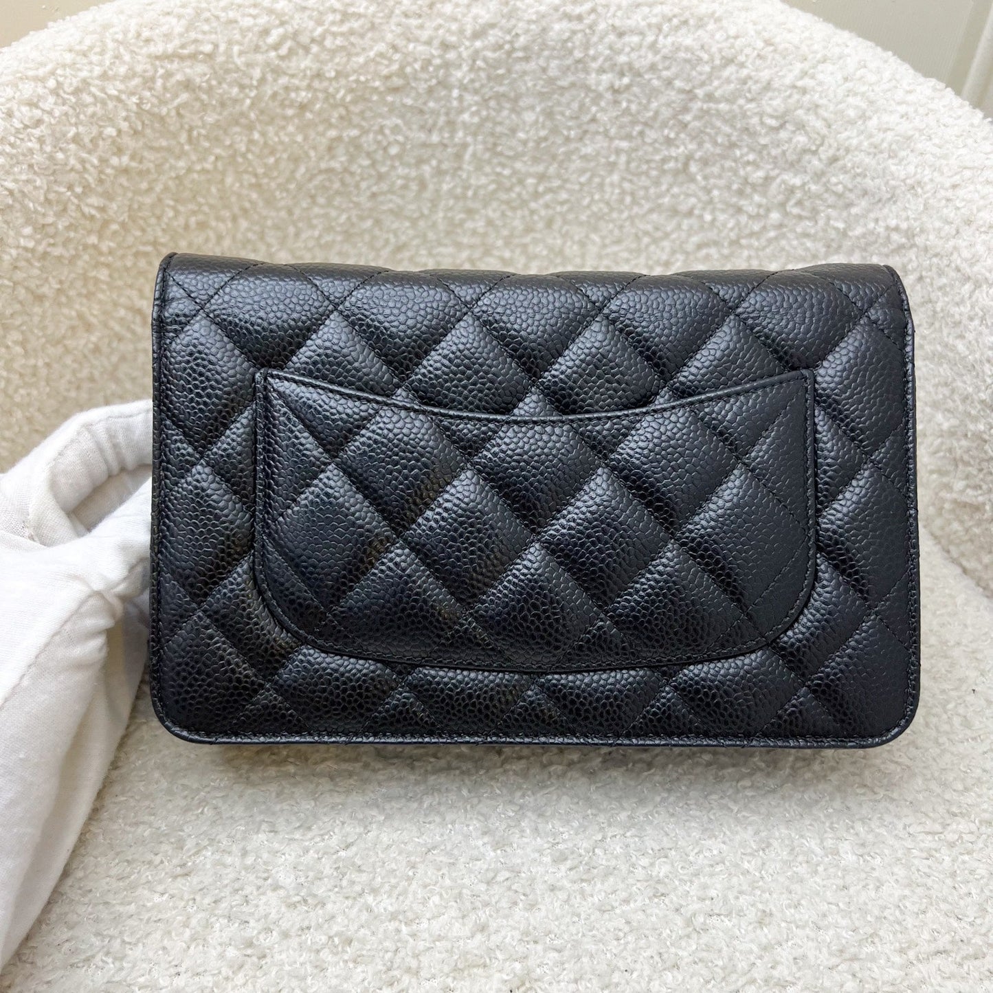 Chanel Classic Wallet on Chain WOC in Black Caviar and GHW Crossbody