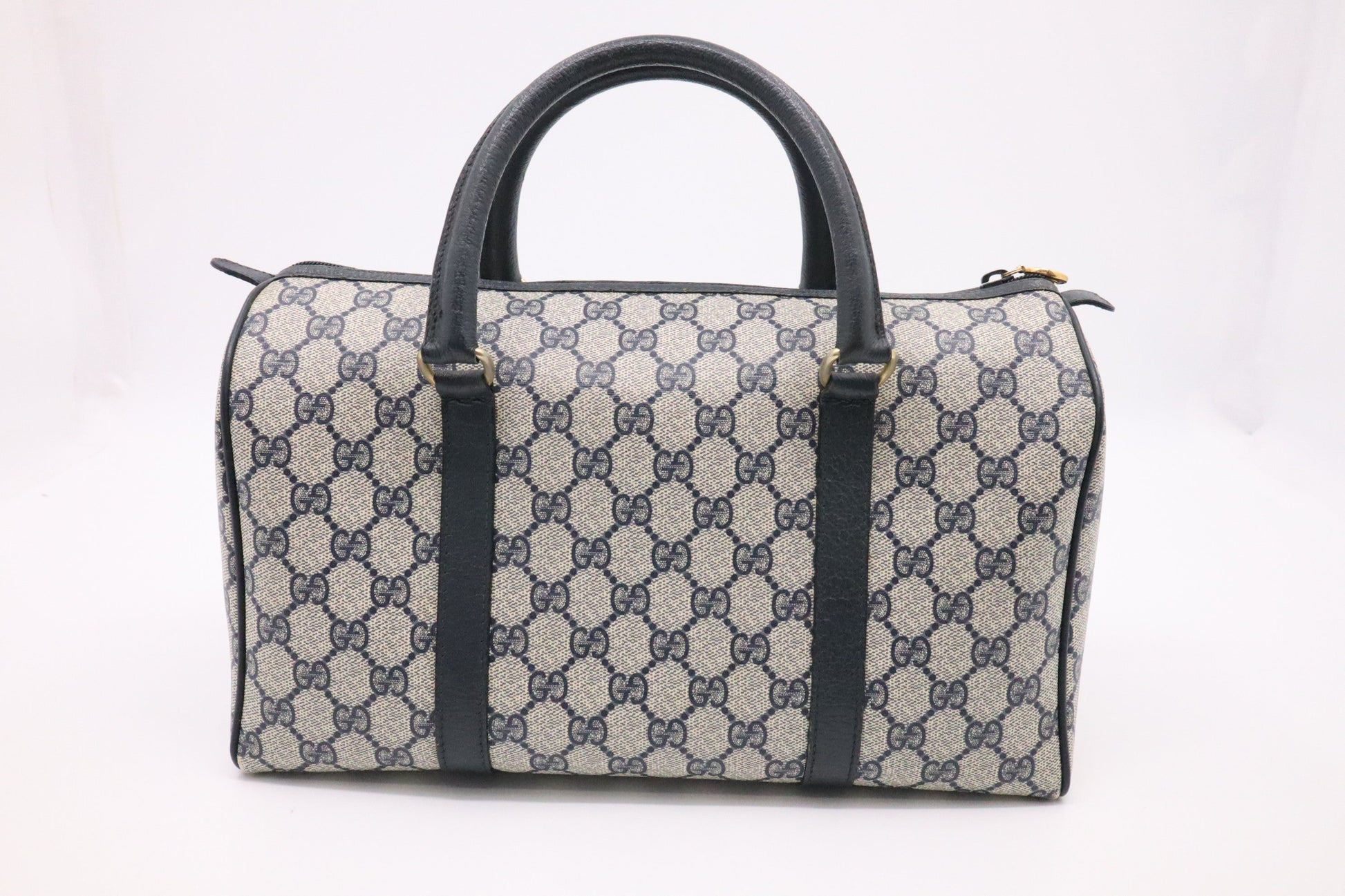 Gucci Boston Bag in Blue GG Supreme Canvas
