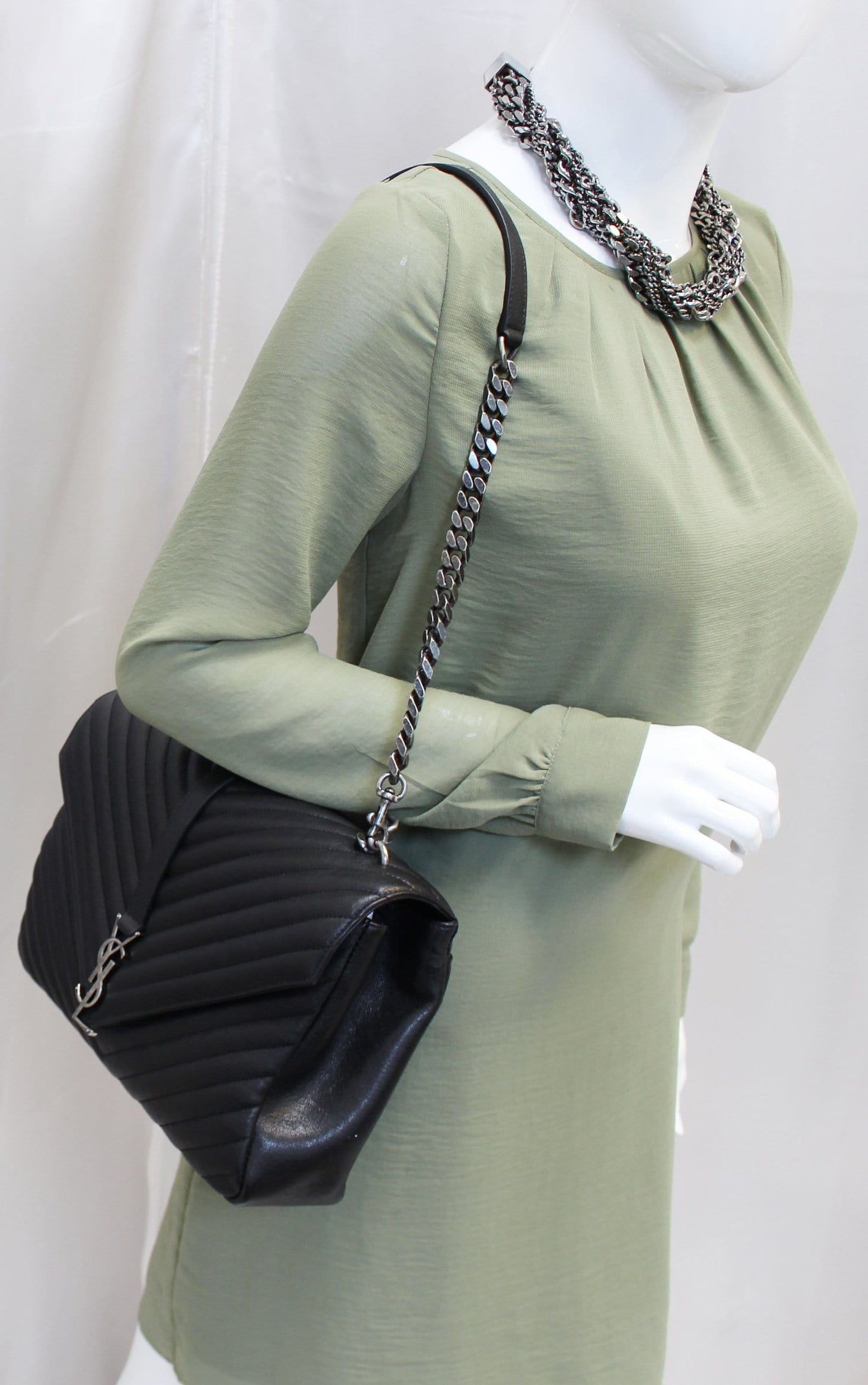 Saint Laurent Large Monogram Envelope Chain Shoulder Bag