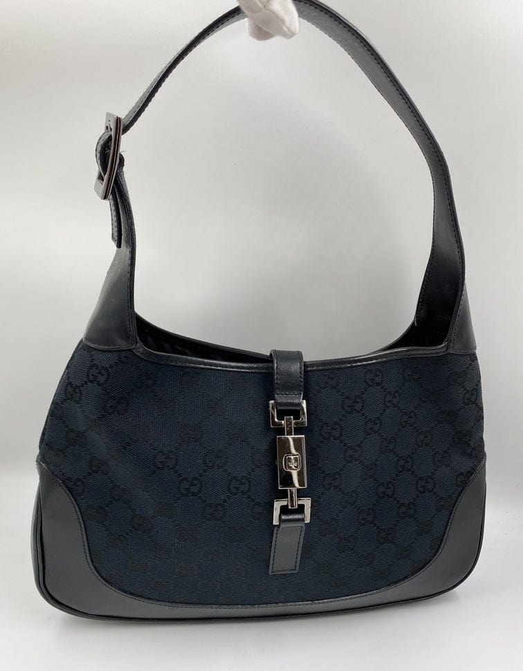 Gucci Jackie Leather Canvas Shoulder Bag Style 12