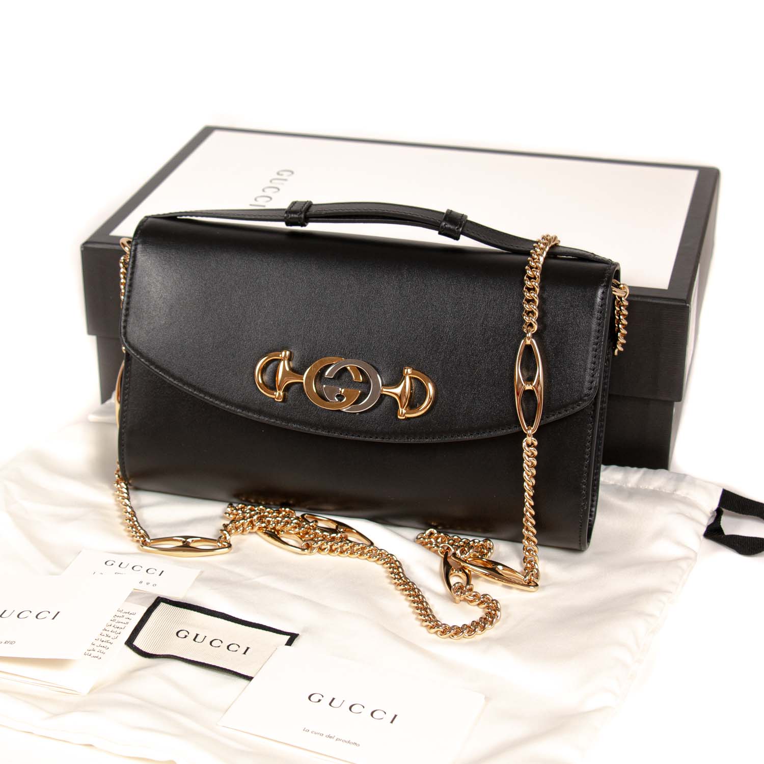 Gucci Leather Chain Shoulder Bag Style 9