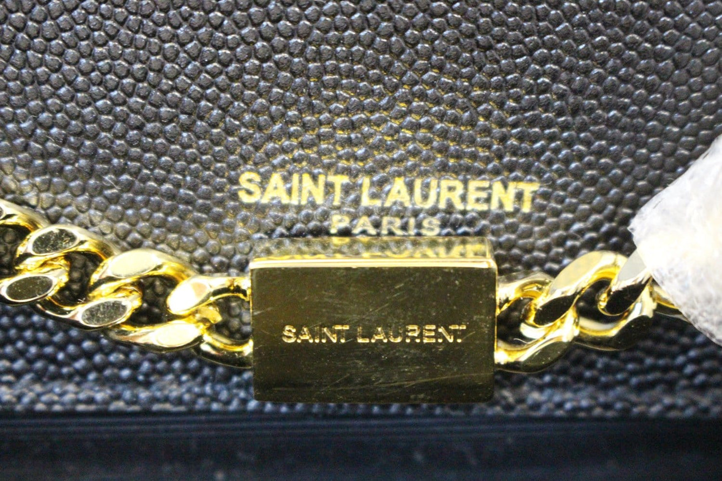 SAINT LAURENT Kate Black Leather Chain Clutch Crossbody Bag