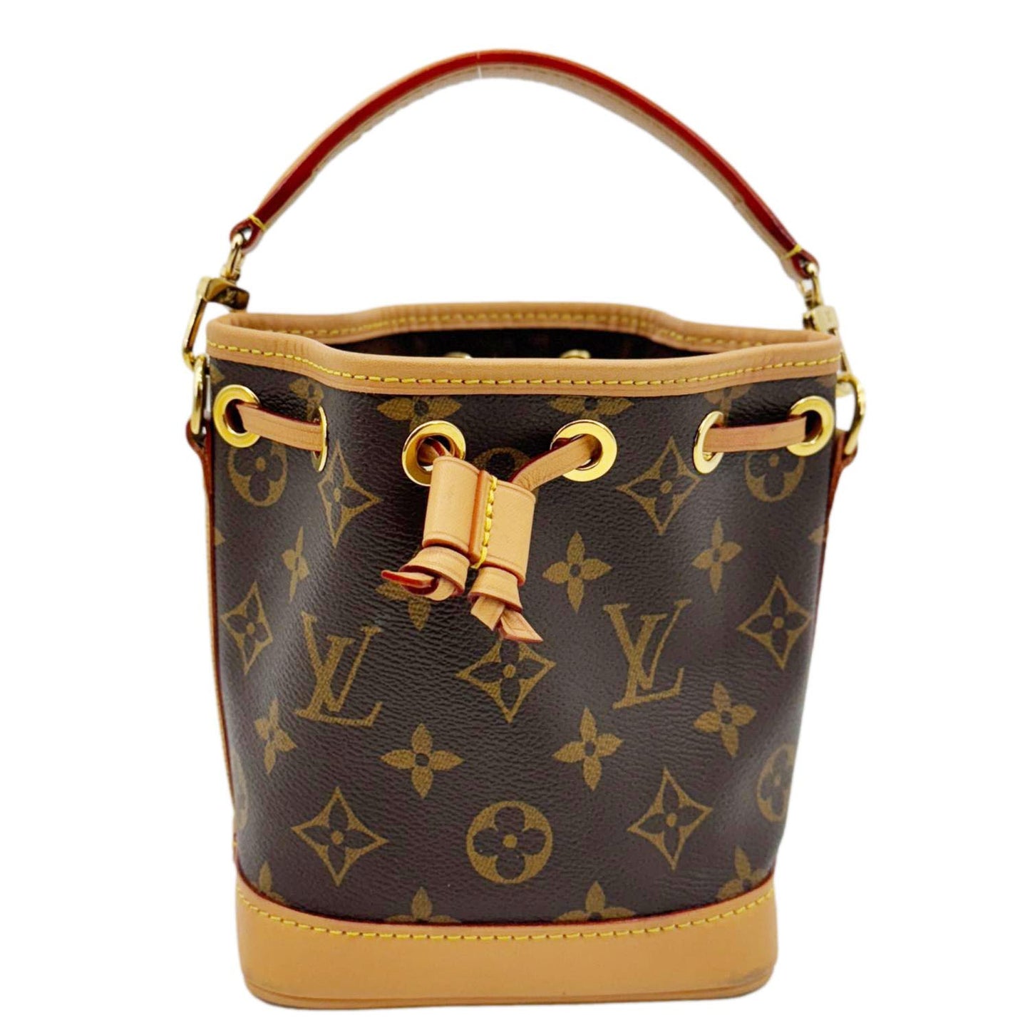 LOUIS VUITTON Nano Noe Monogram Canvas Crossbody Bag Brown